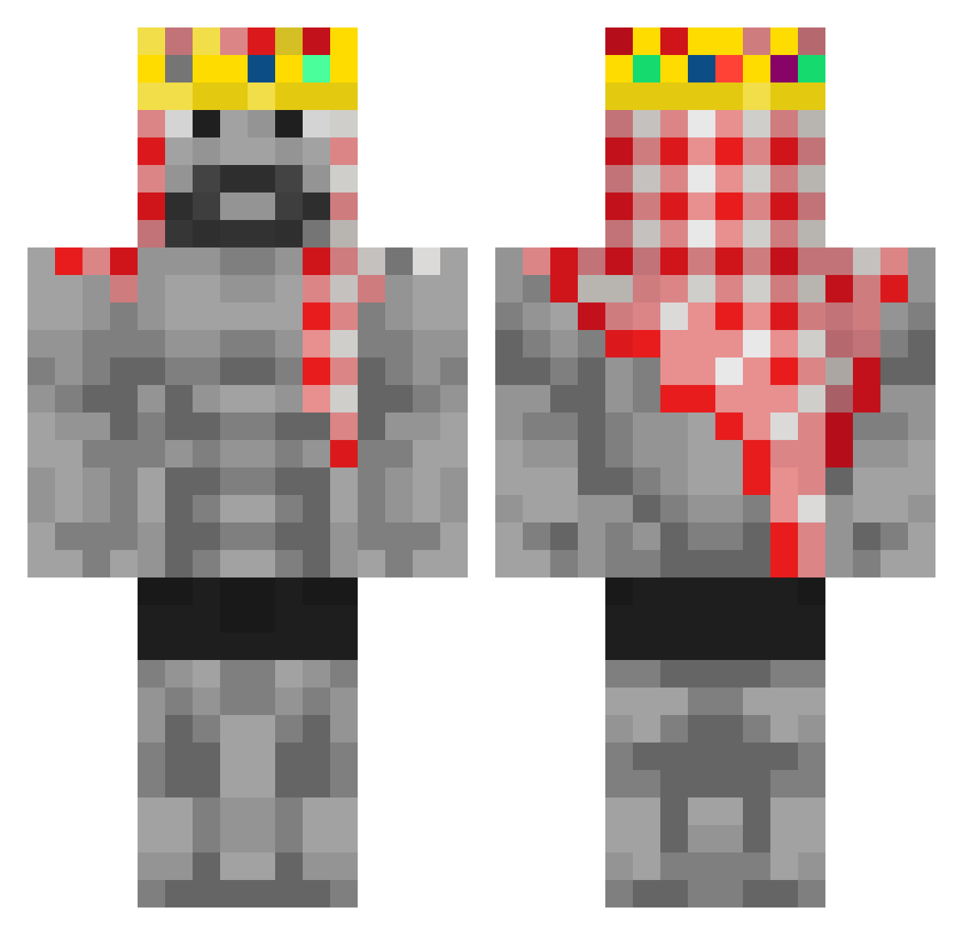 Zertyp Minecraft skin, front and back view