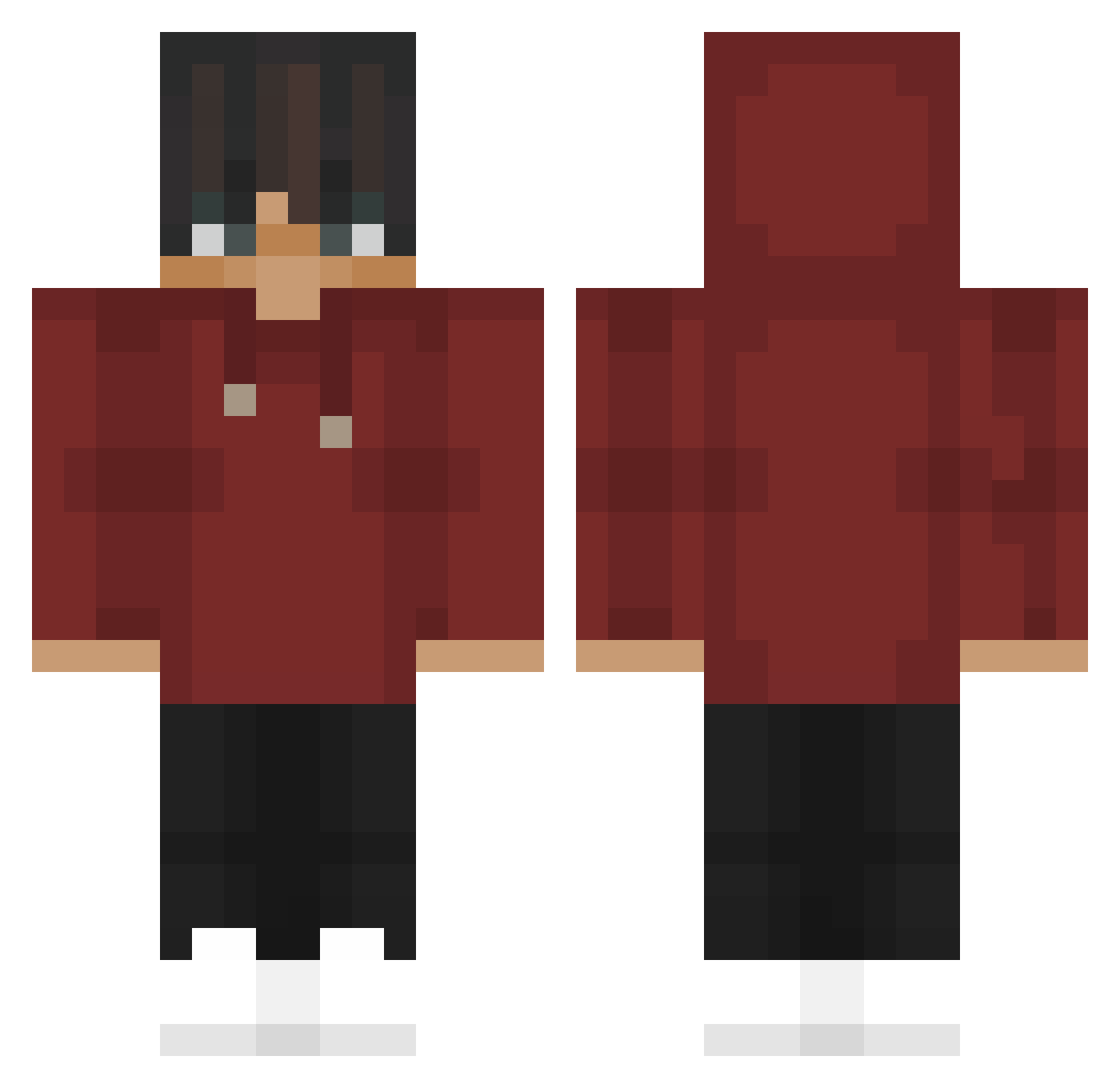 XSmallxLichX Minecraft skin, front and back view