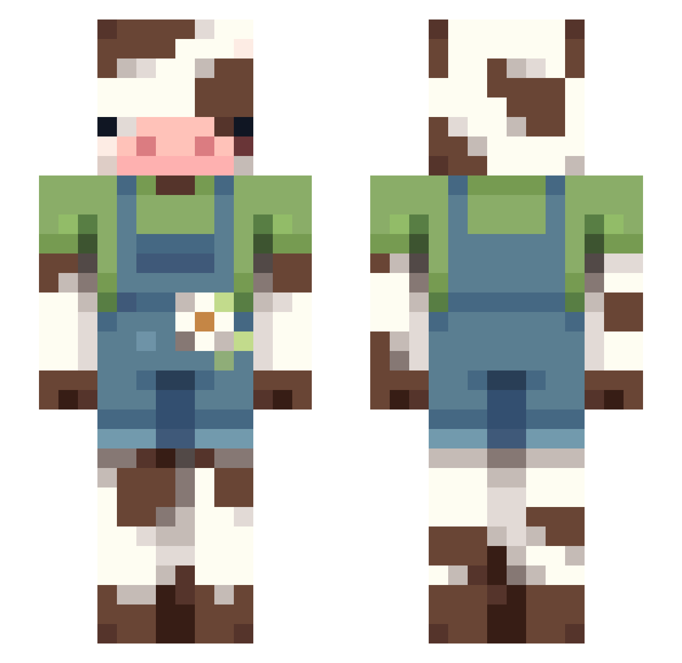 CrocTBird Minecraft skin, front and back view