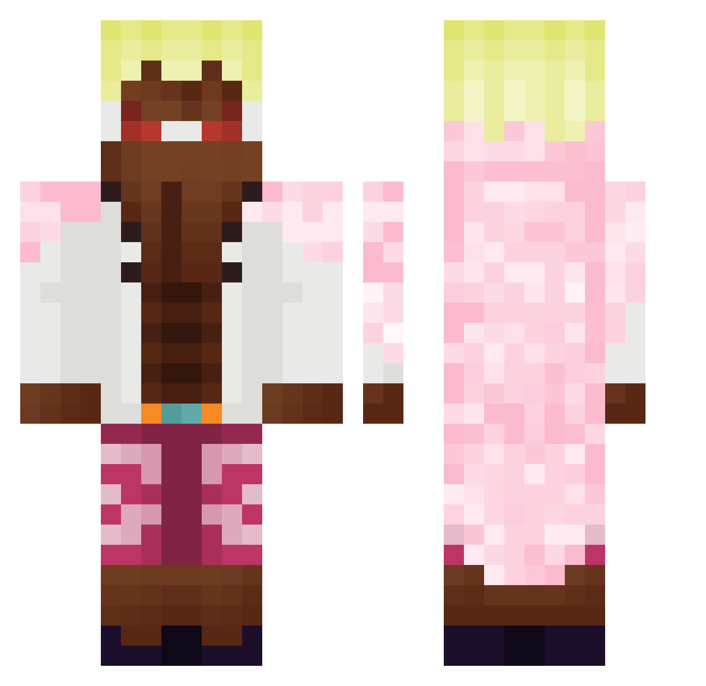 JoeBalls Minecraft skin, front and back view