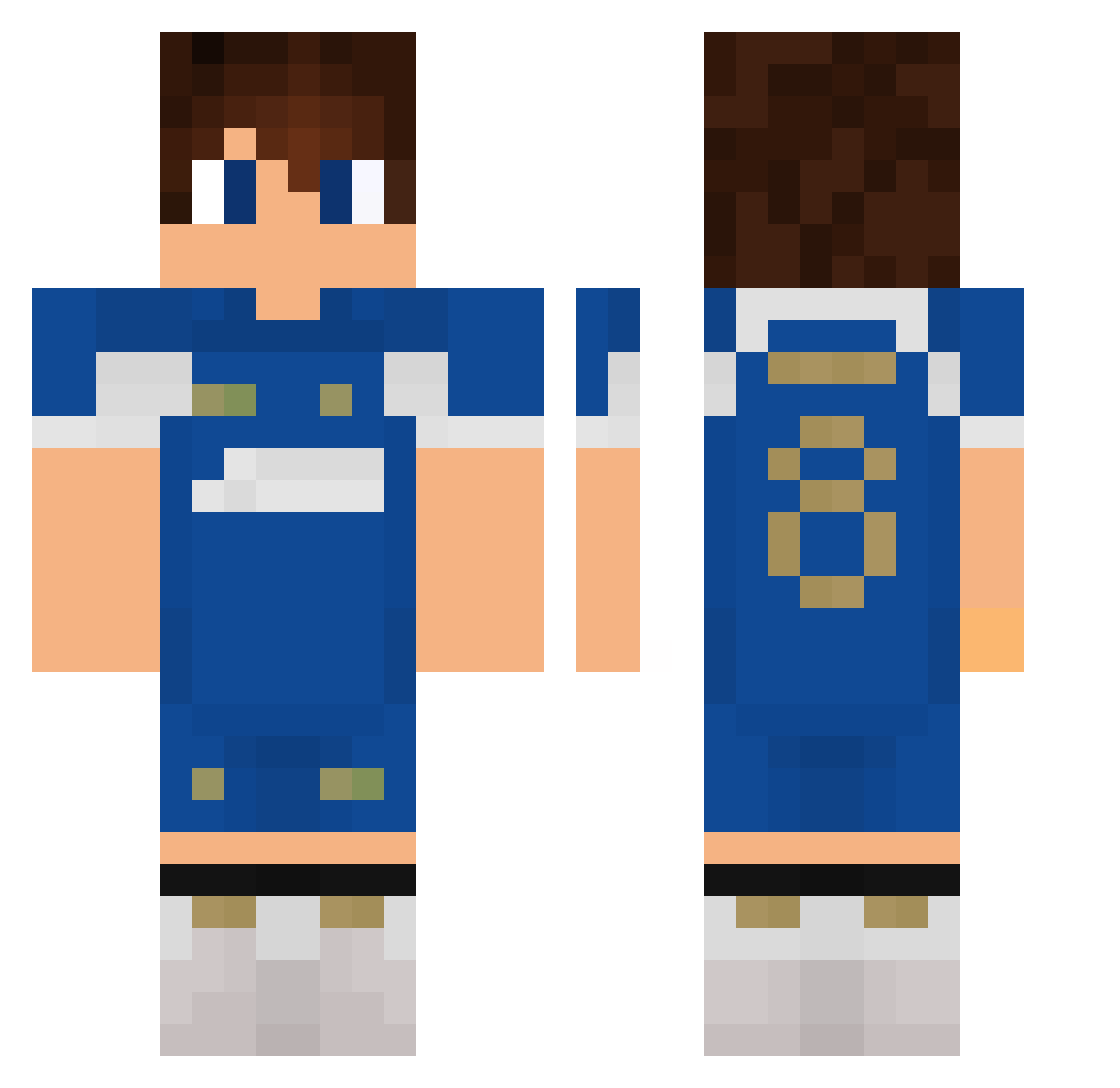 Davit23 Minecraft skin, front and back view