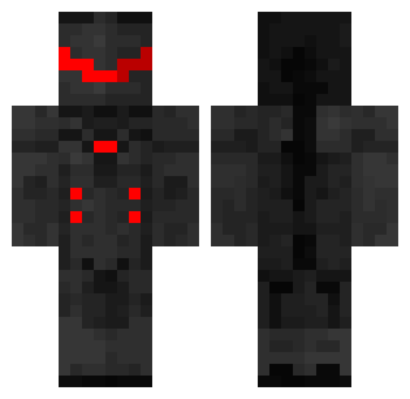 TRAlT Minecraft skin, front and back view