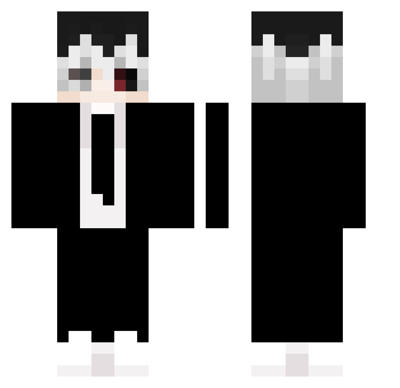 Swirek Minecraft skin, front and back view