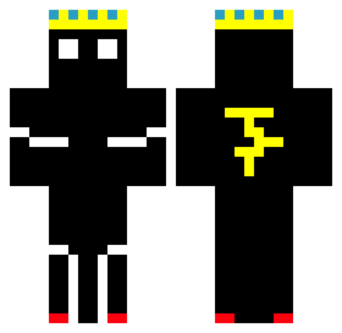 VoidRex_Frr Minecraft skin, front and back view