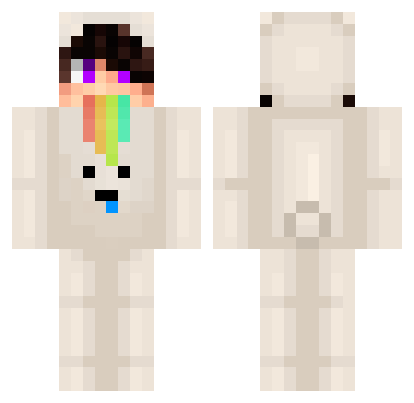 Aestheris Minecraft skin, front and back view