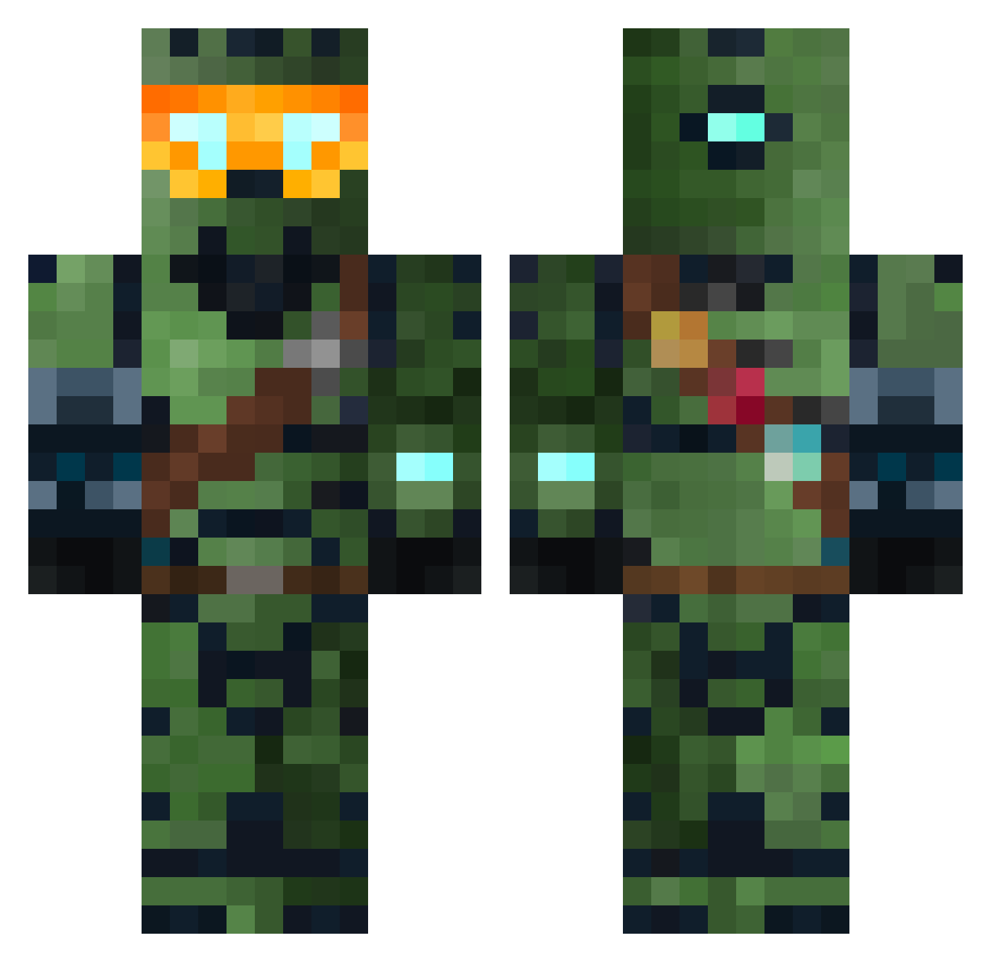 B01nt41 Minecraft skin, front and back view