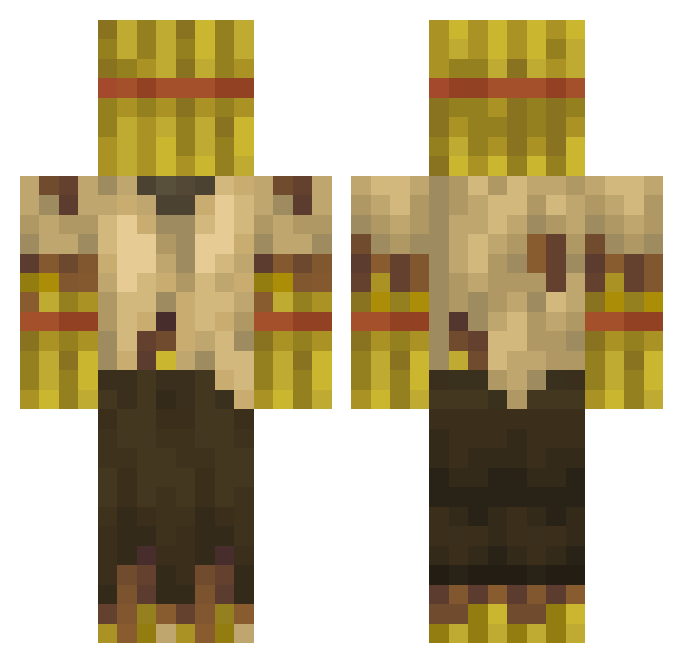 PinwormIncident Minecraft skin, front and back view