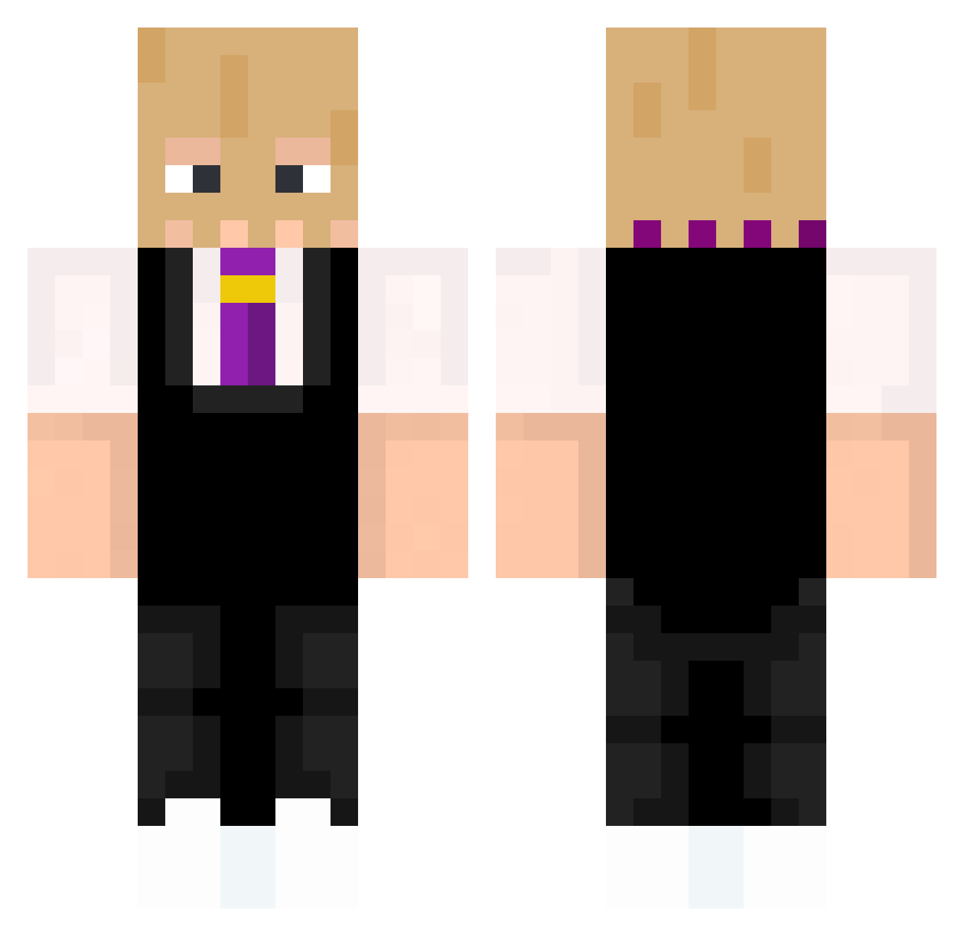 Wimpler Minecraft skin, front and back view