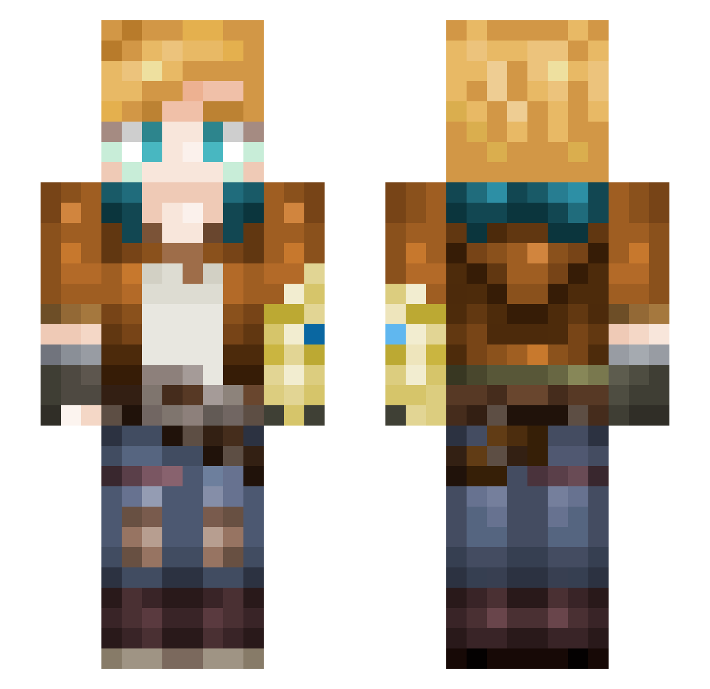 Nek0damasi Minecraft skin, front and back view