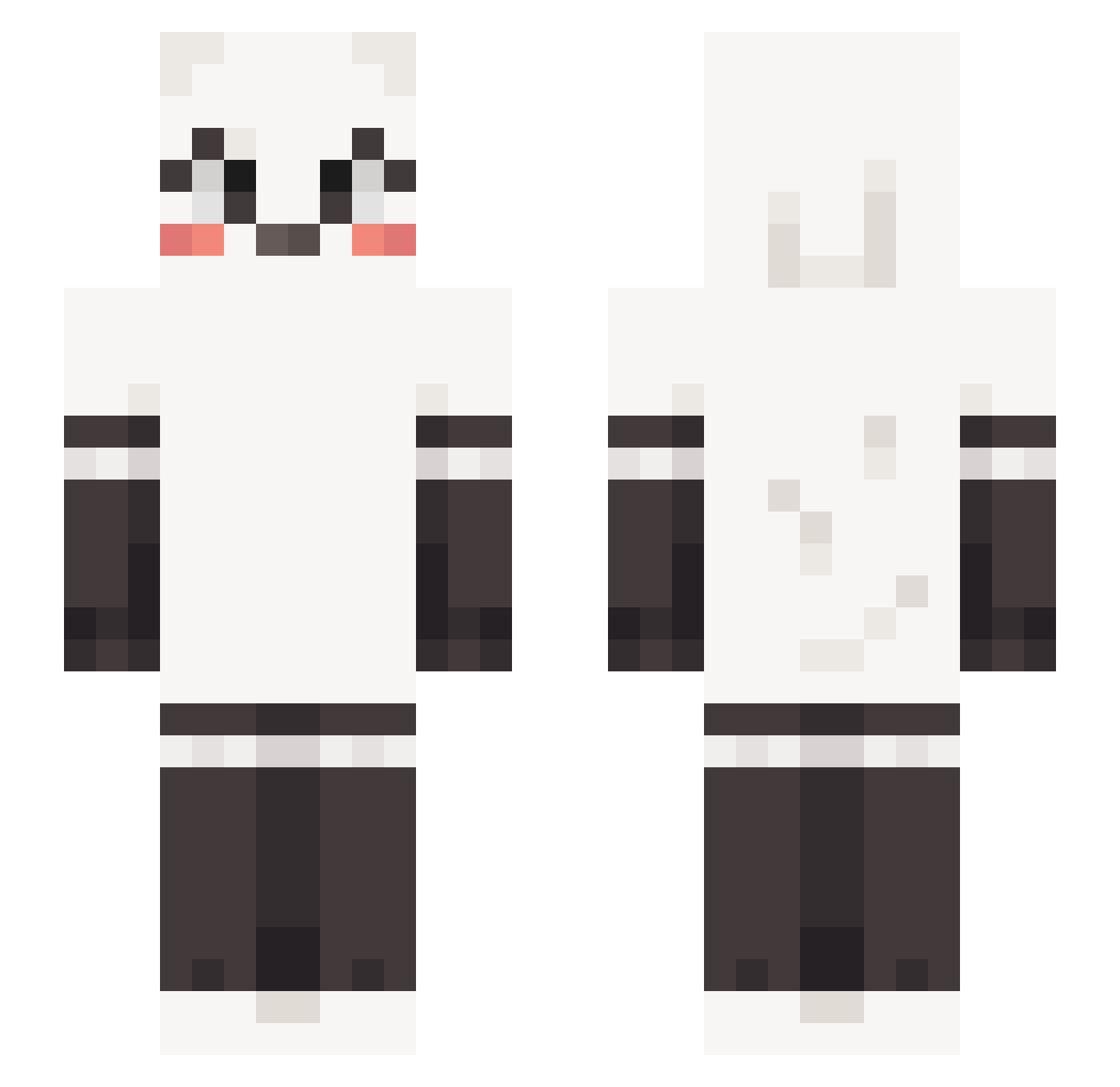 iwiksus Minecraft skin, front and back view