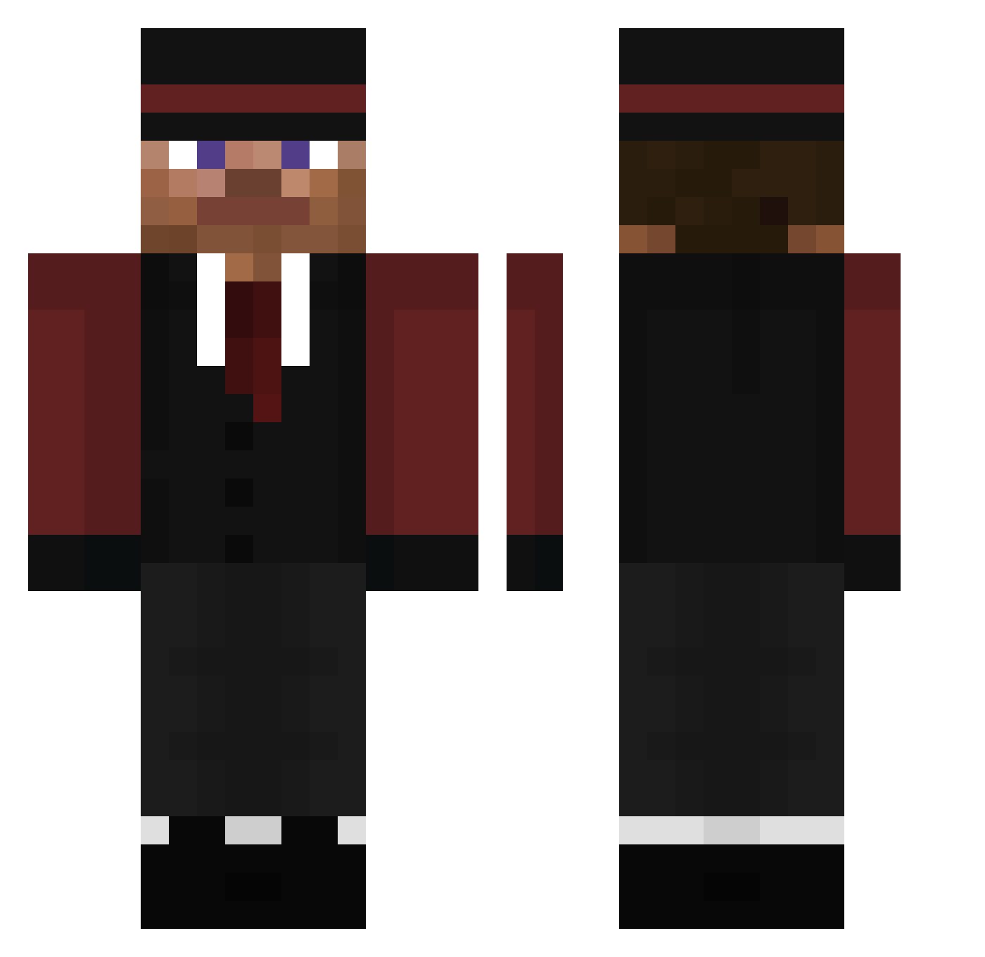 IgnoreMe Minecraft skin, front and back view