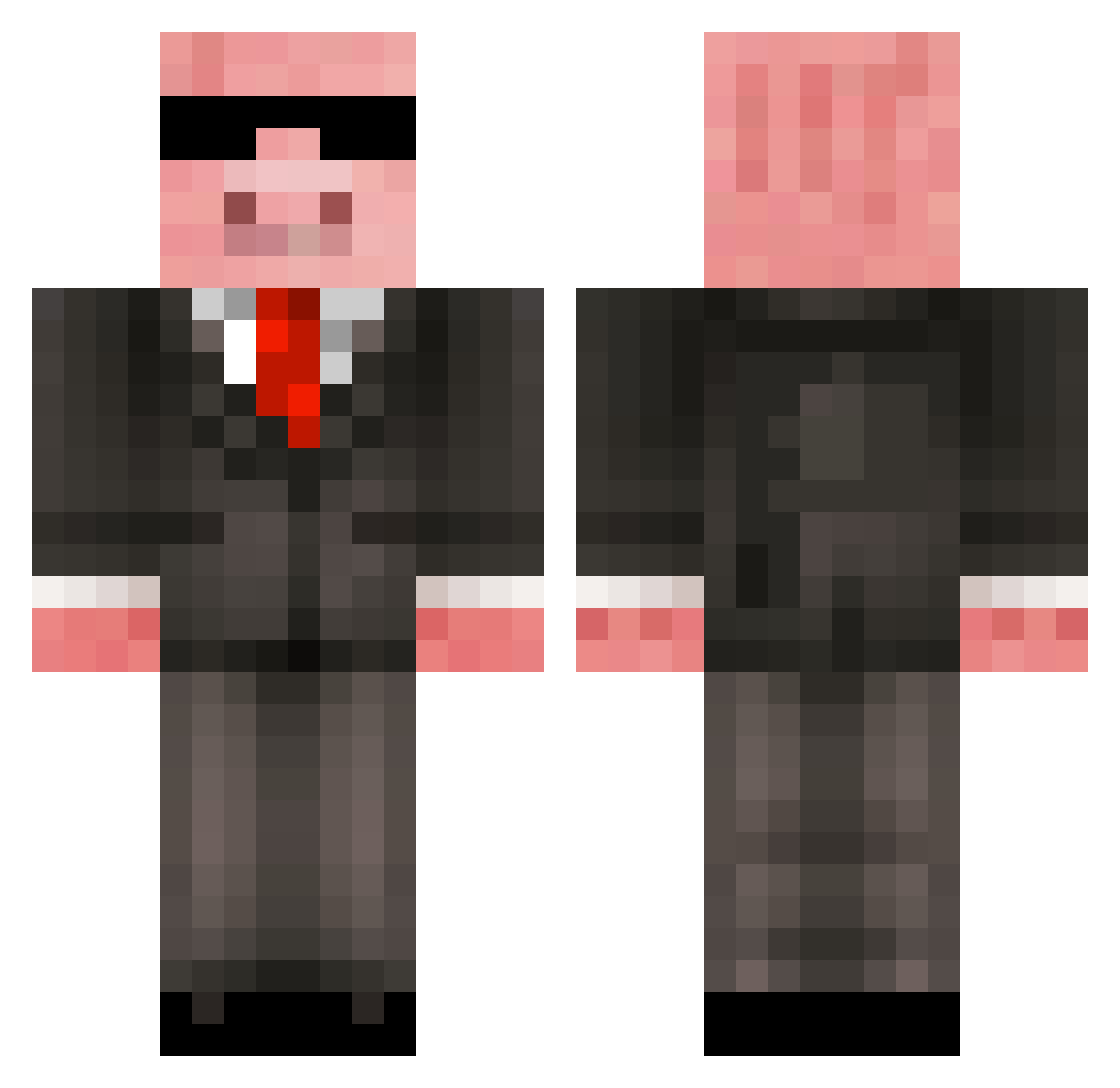 SilentThundering Minecraft skin, front and back view