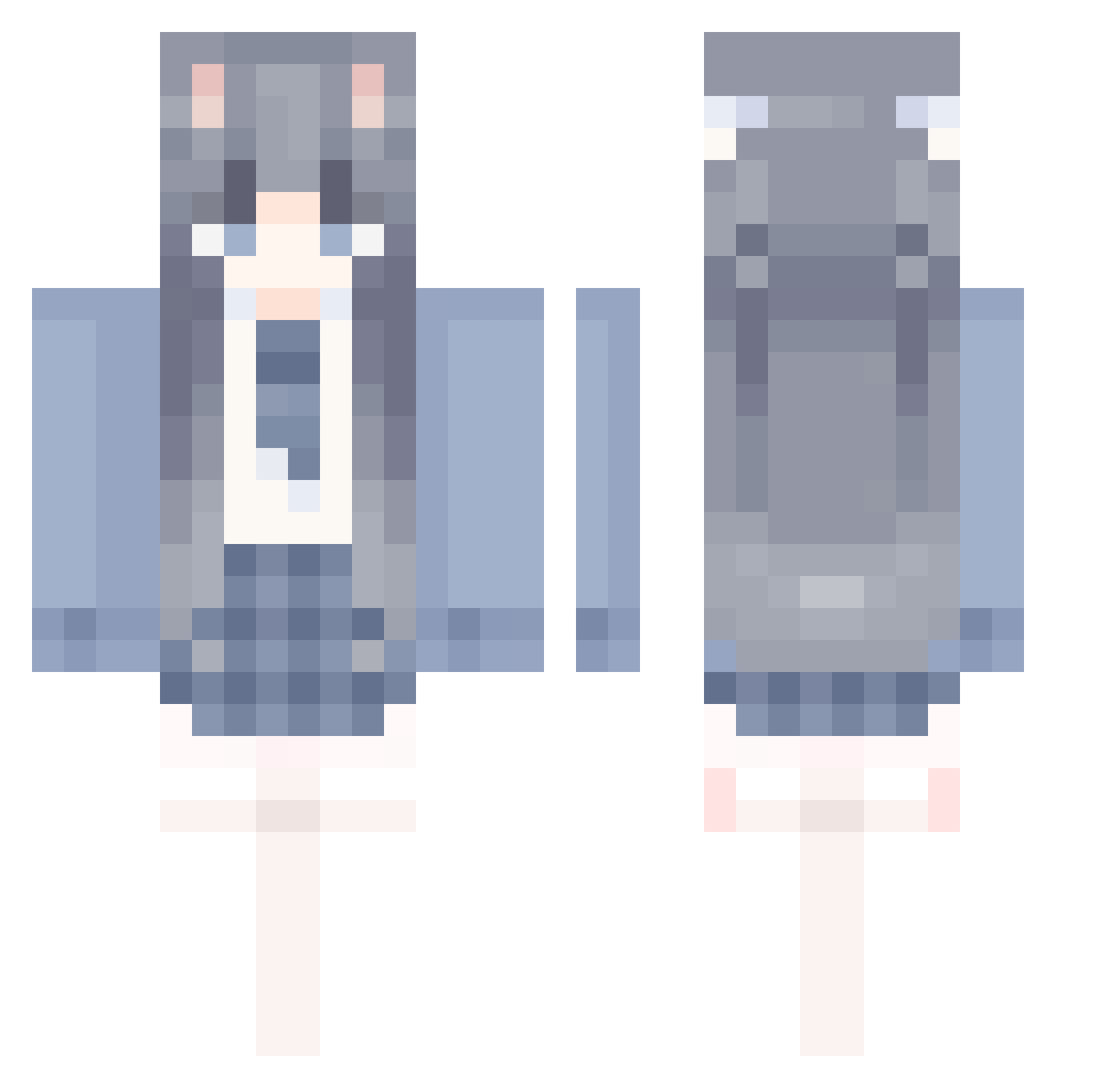 Natsuko_Sama Minecraft skin, front and back view