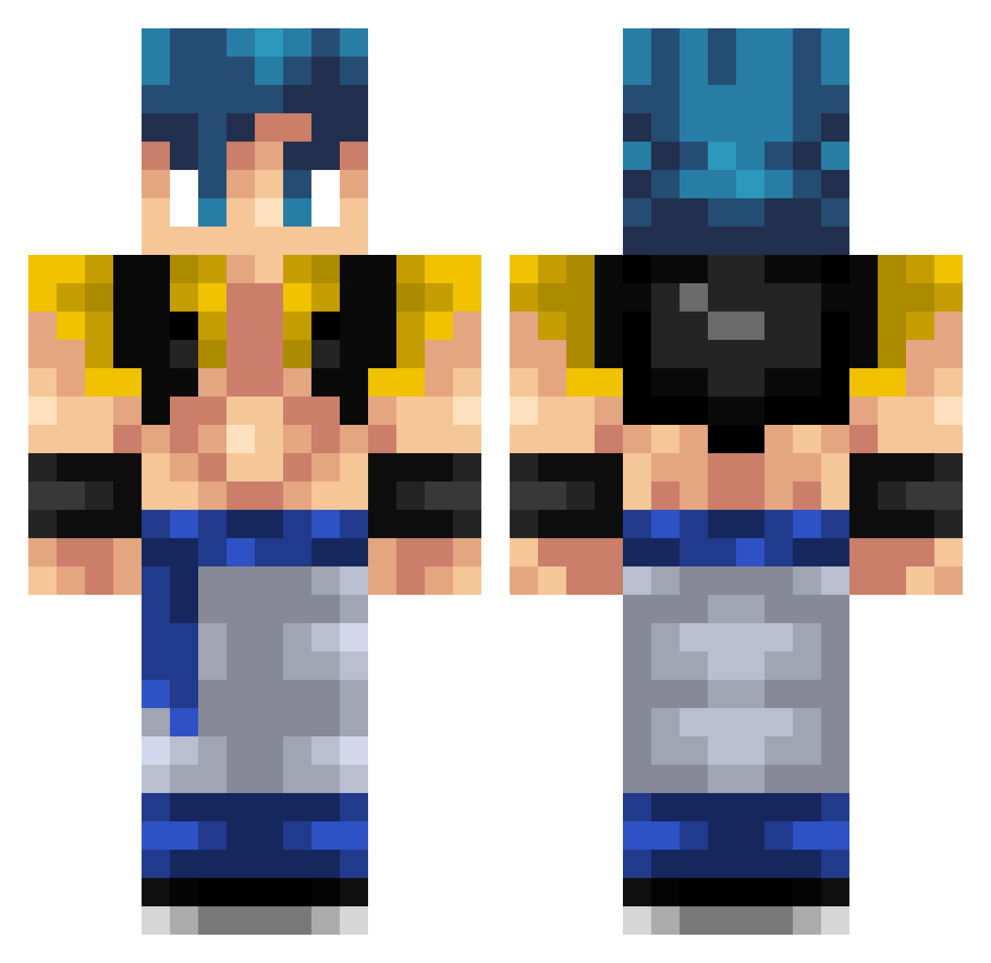 xLommgo Minecraft skin, front and back view