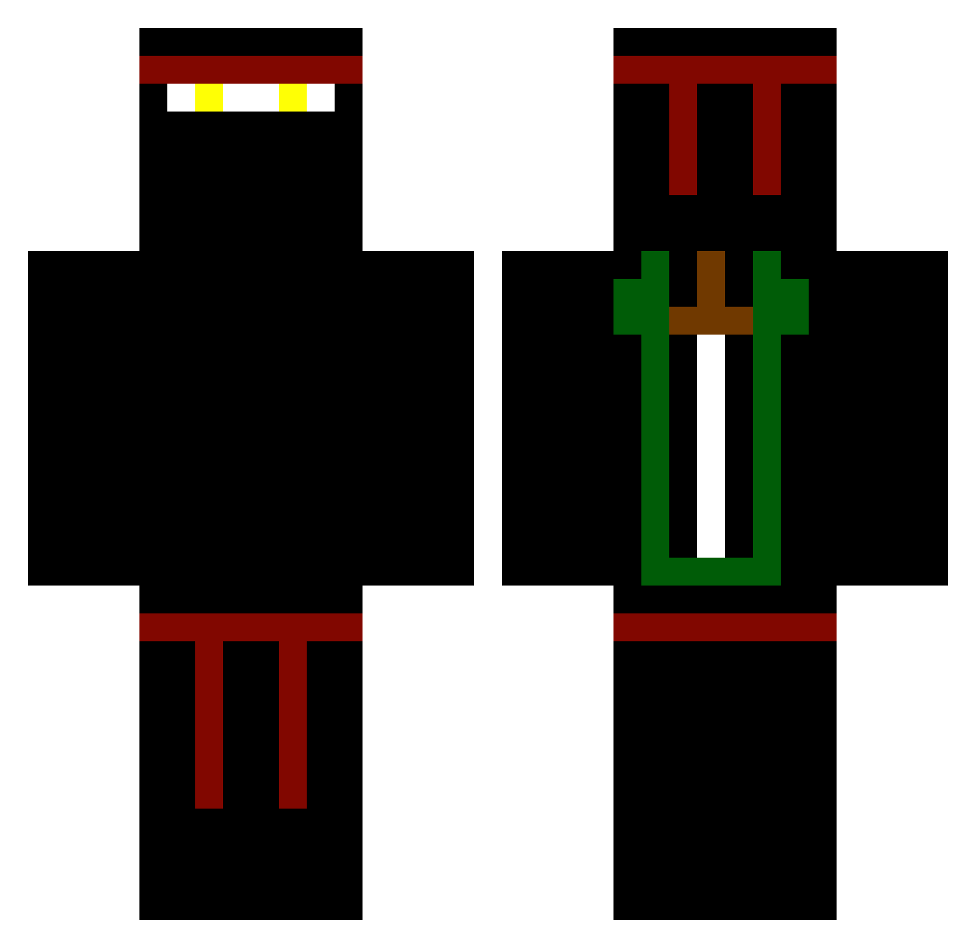 TMaxWulf Minecraft skin, front and back view