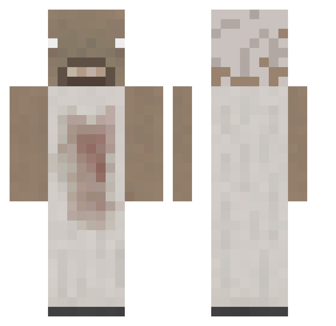100Bil Minecraft skin, front and back view