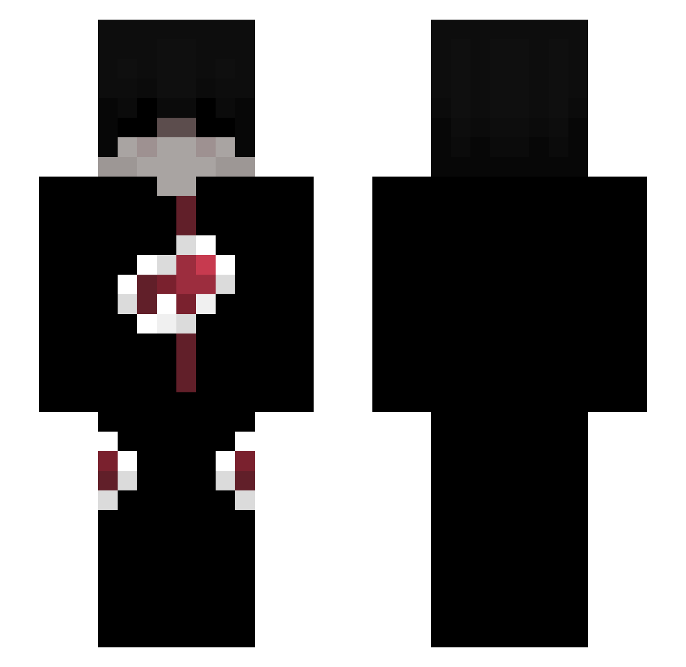 t0uge Minecraft skin, front and back view