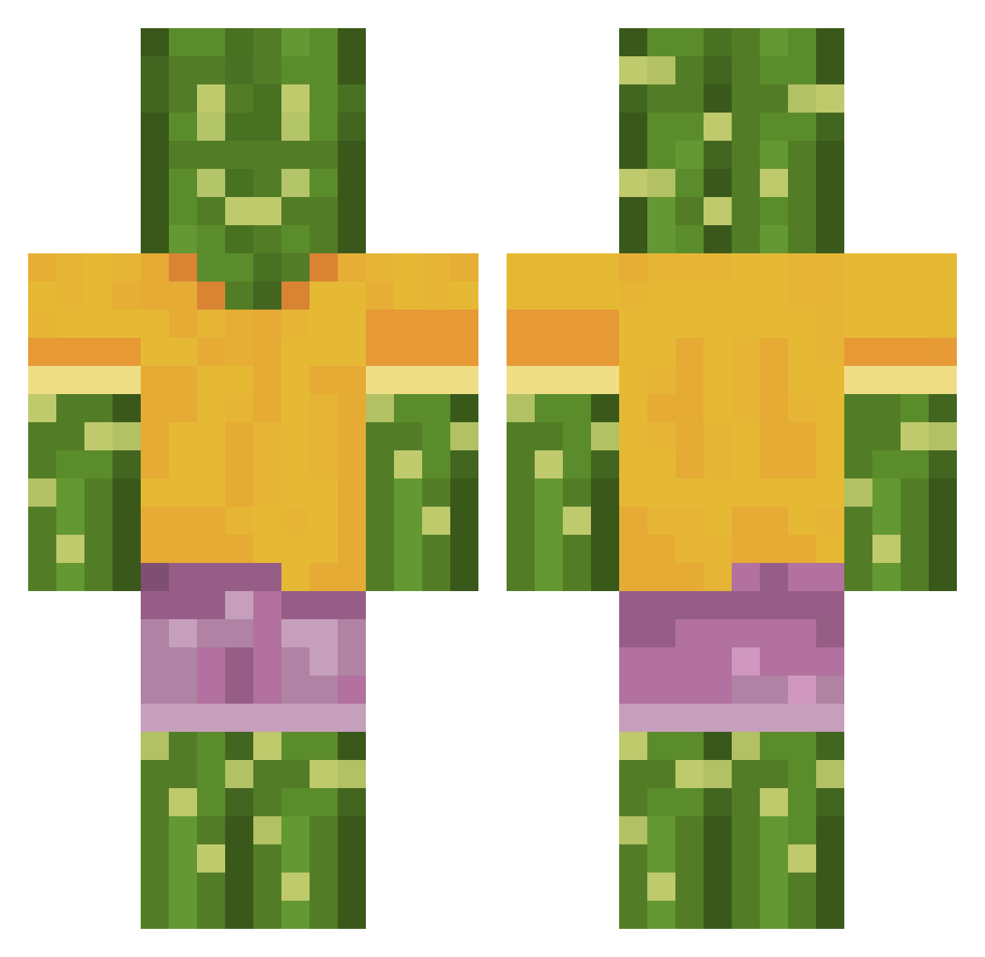 TahaBeyy Minecraft skin, front and back view