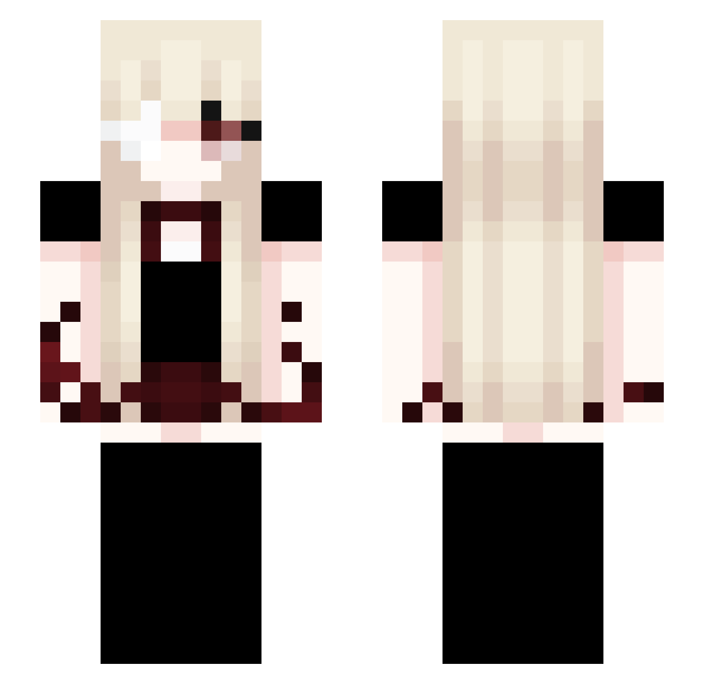 cloudsamaa Minecraft skin, front and back view