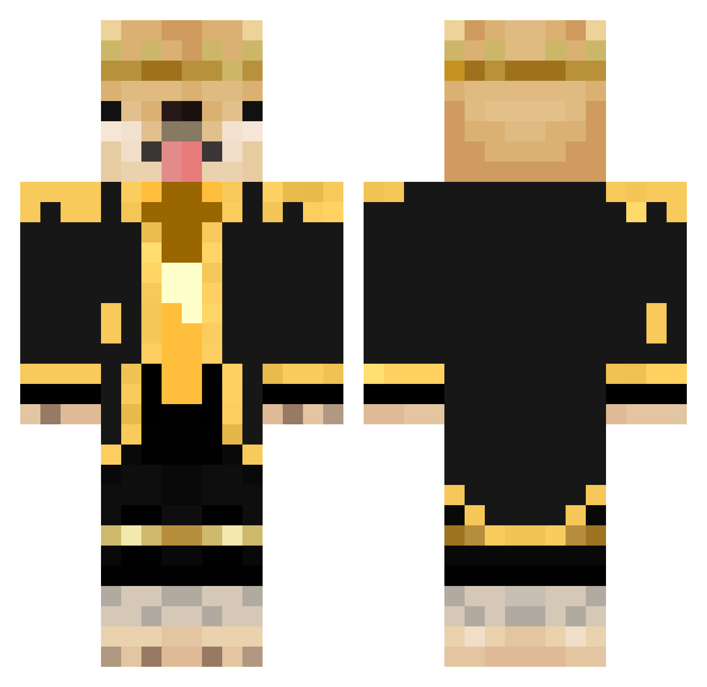 Tobula8 Minecraft skin, front and back view