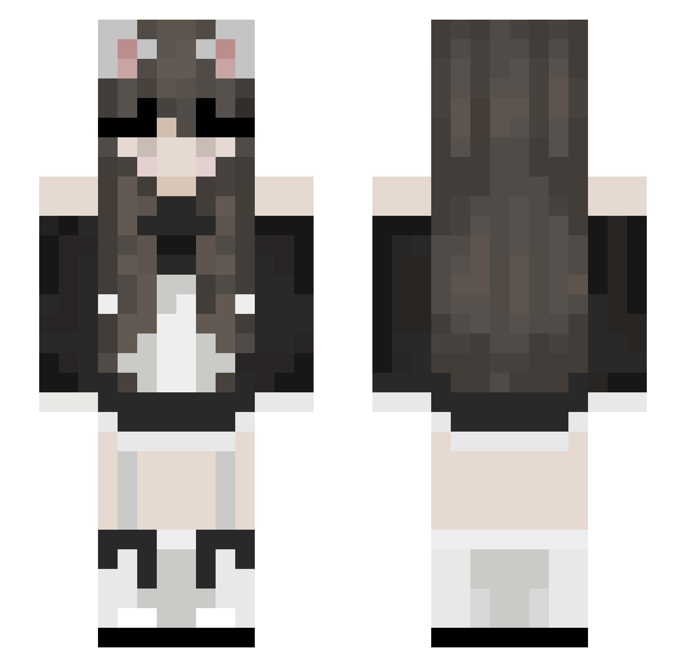 B00B4 Minecraft skin, front and back view