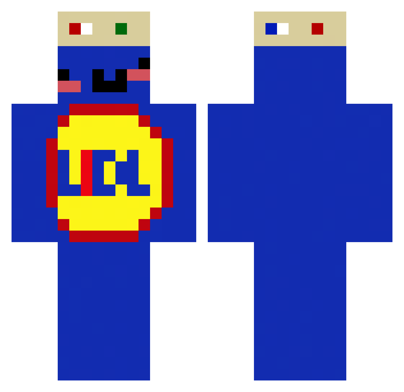 LonelyDonut09 Minecraft skin, front and back view