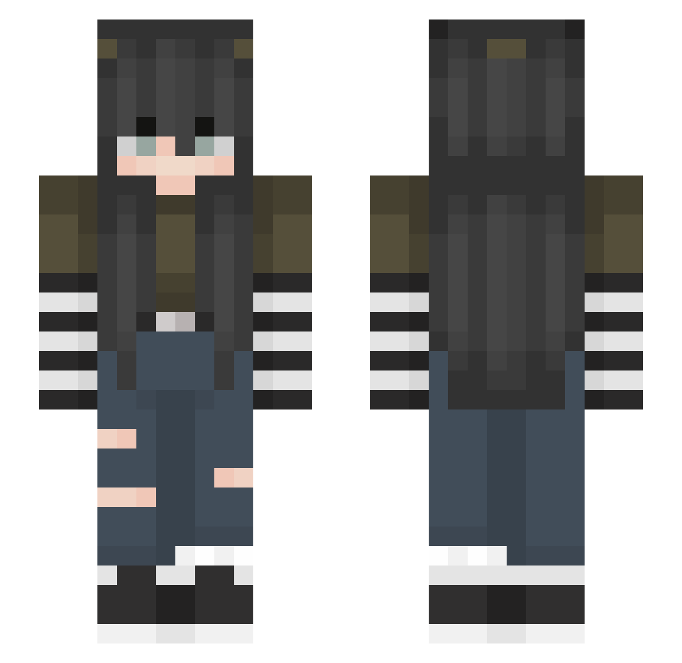 SuwoopinCrip Minecraft skin, front and back view