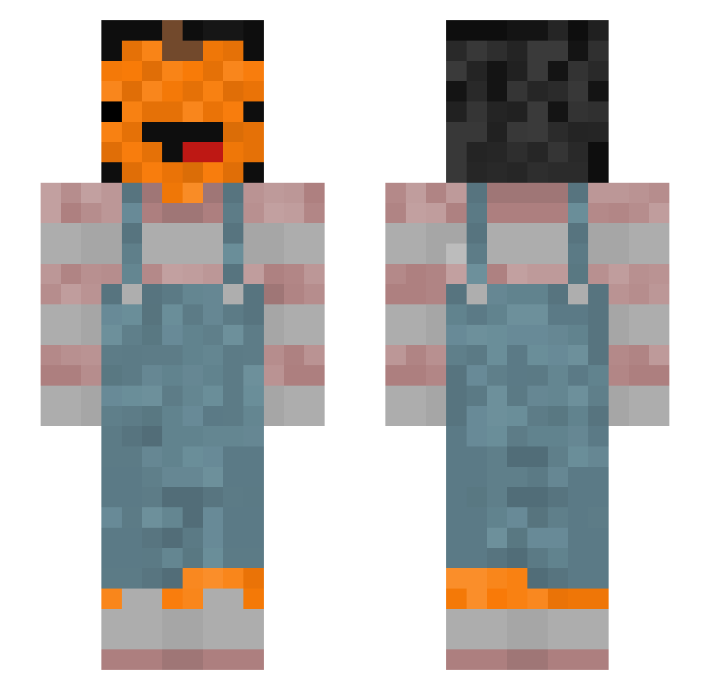 BunsonTheGreat Minecraft skin, front and back view