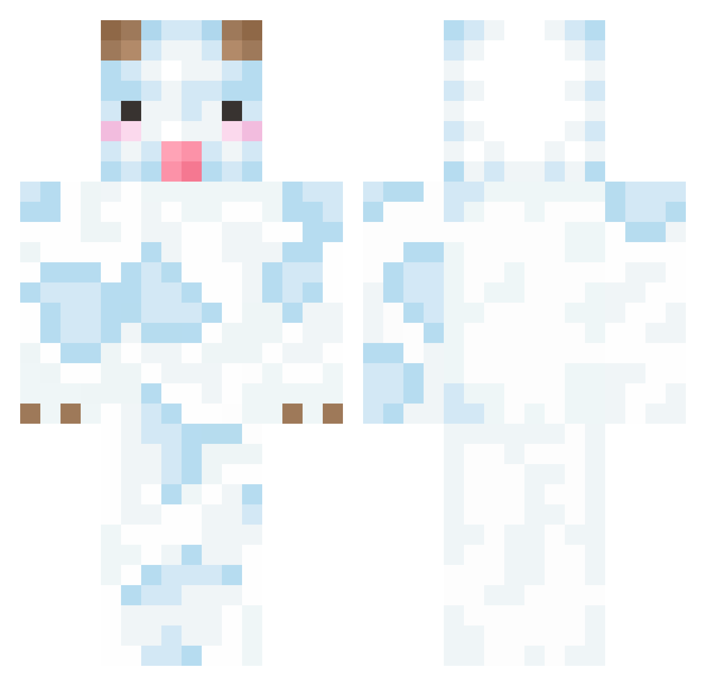PowerOfPoros Minecraft skin, front and back view