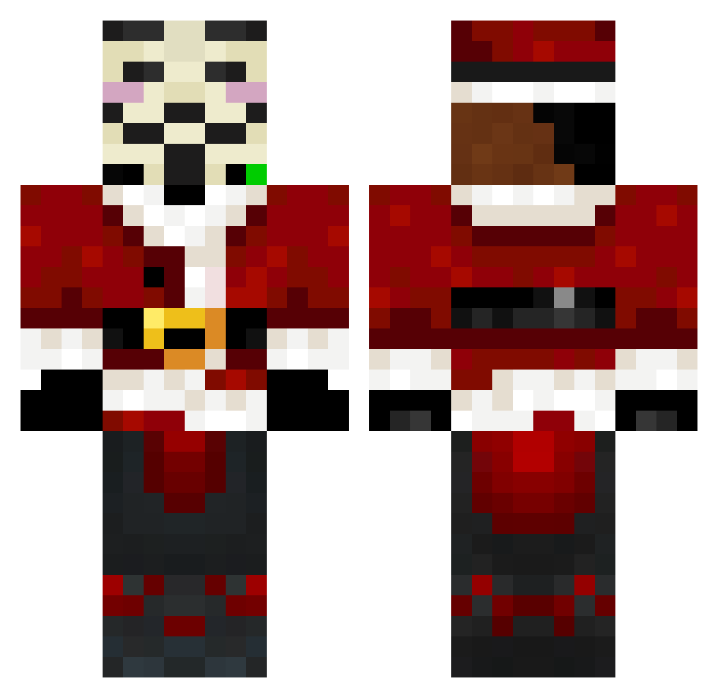 BobTMK190 Minecraft skin, front and back view