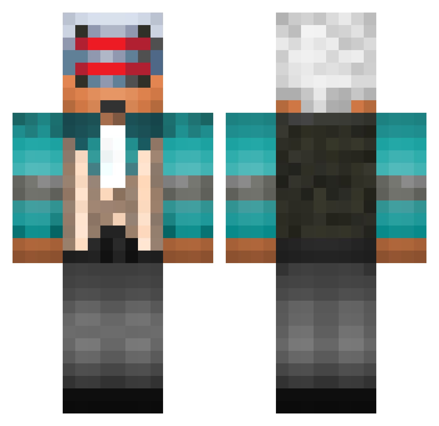 Kakkoii_ Minecraft skin, front and back view