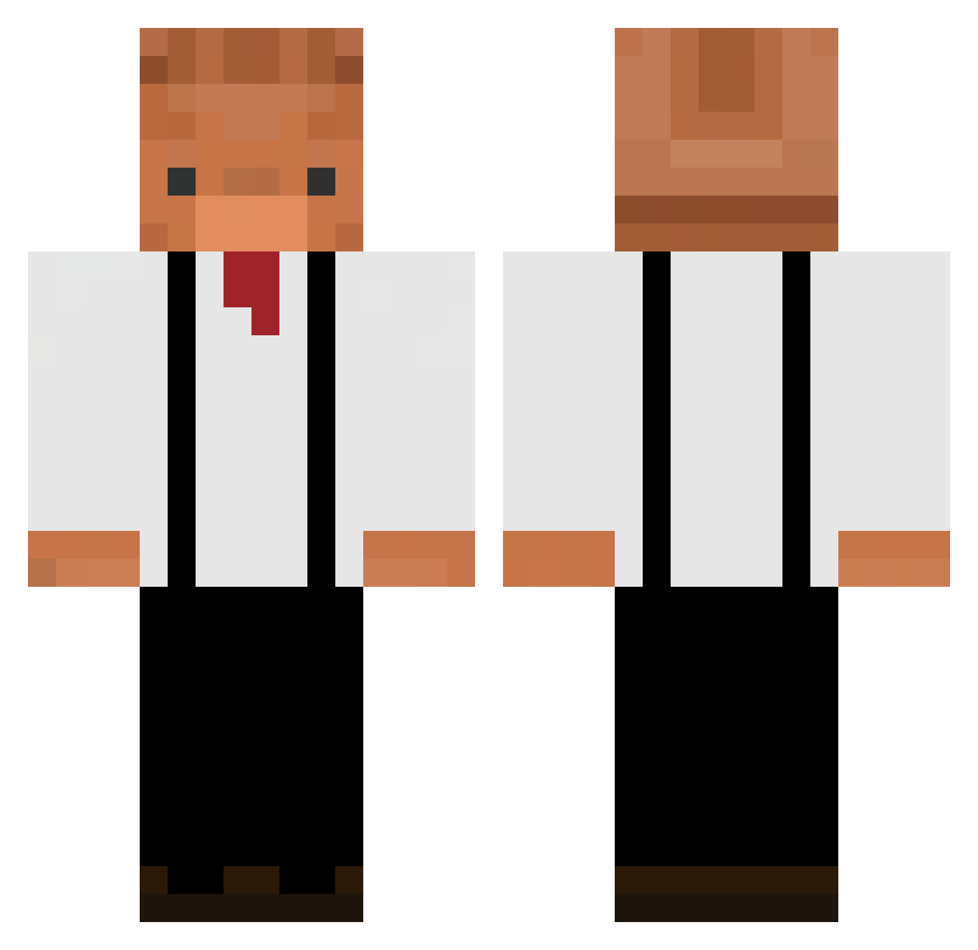 Herboucraft Minecraft skin, front and back view