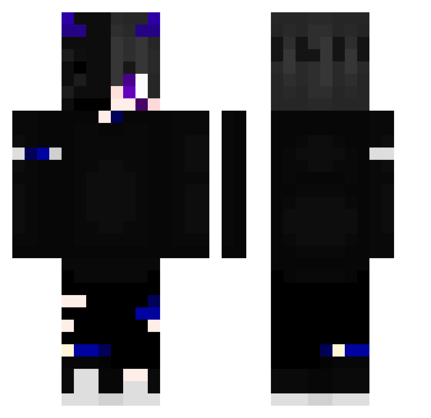 HyacinthA Minecraft skin, front and back view