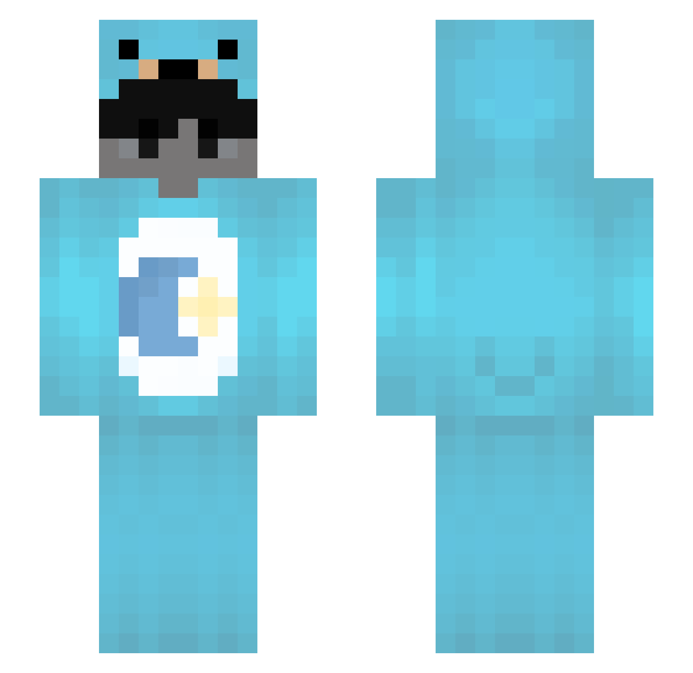 gefaellt Minecraft skin, front and back view