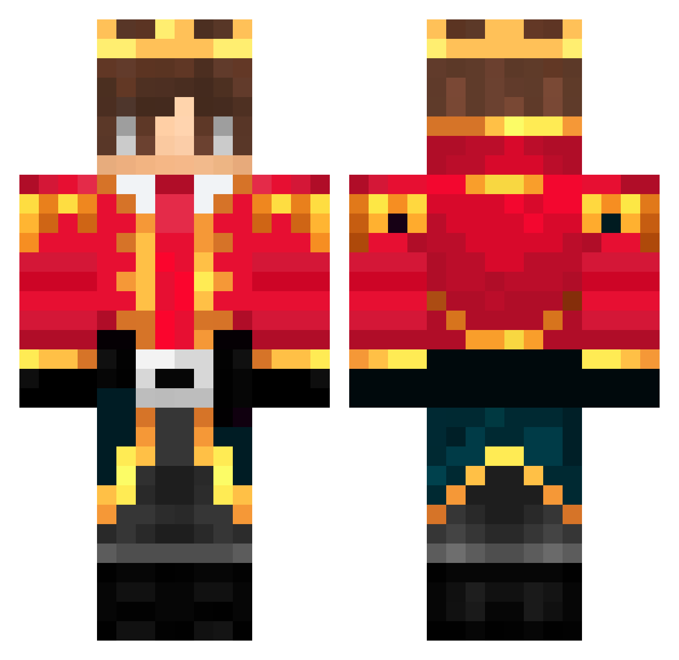 Primimity Minecraft skin, front and back view