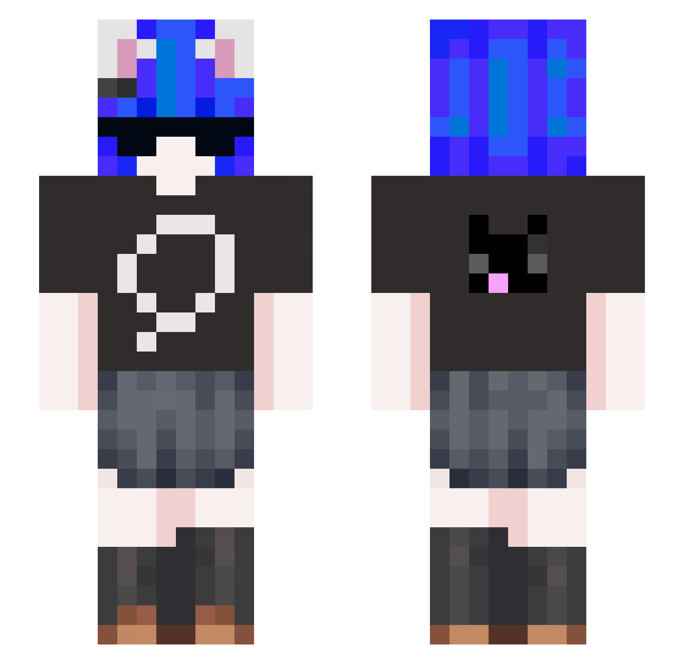 Sethsuna Minecraft skin, front and back view