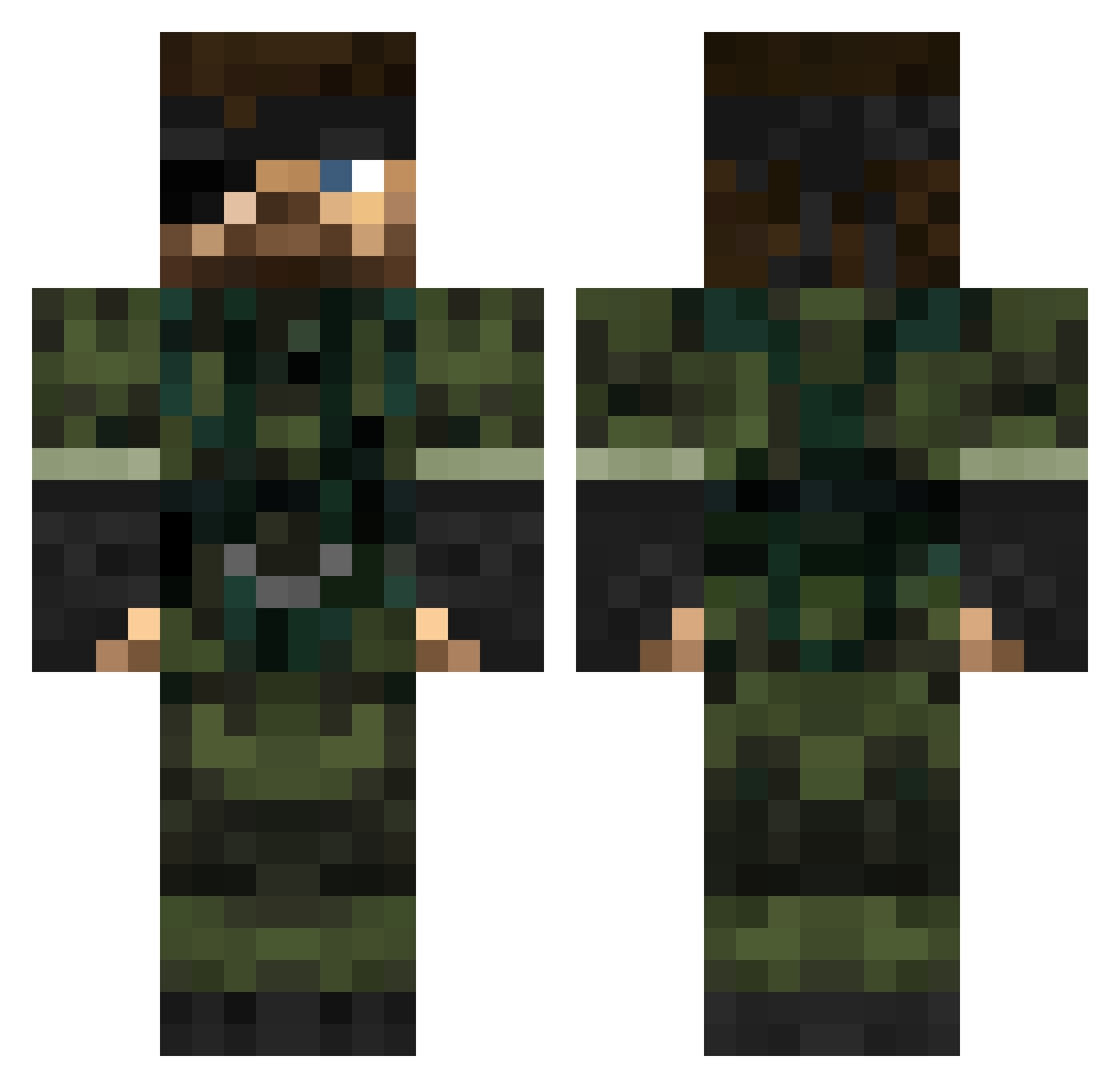 Axolotl310 Minecraft skin, front and back view