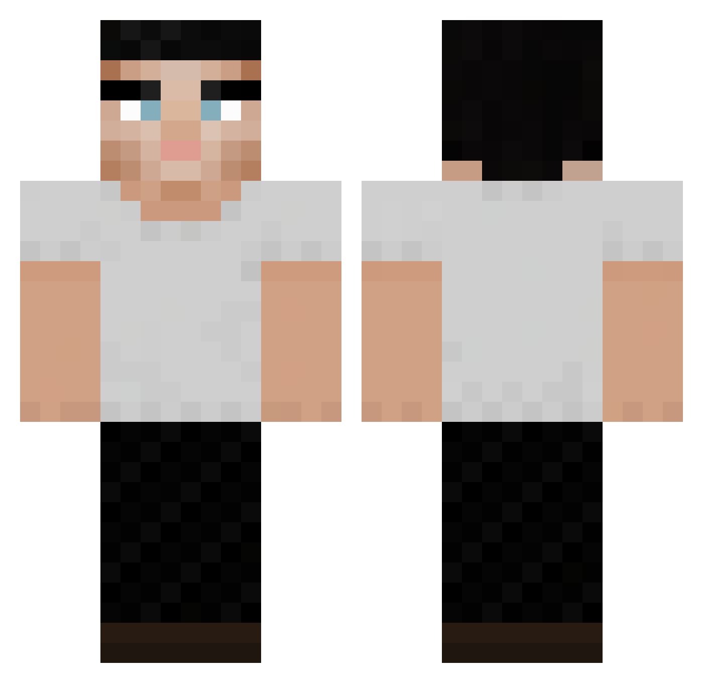 TDG0 Minecraft skin, front and back view