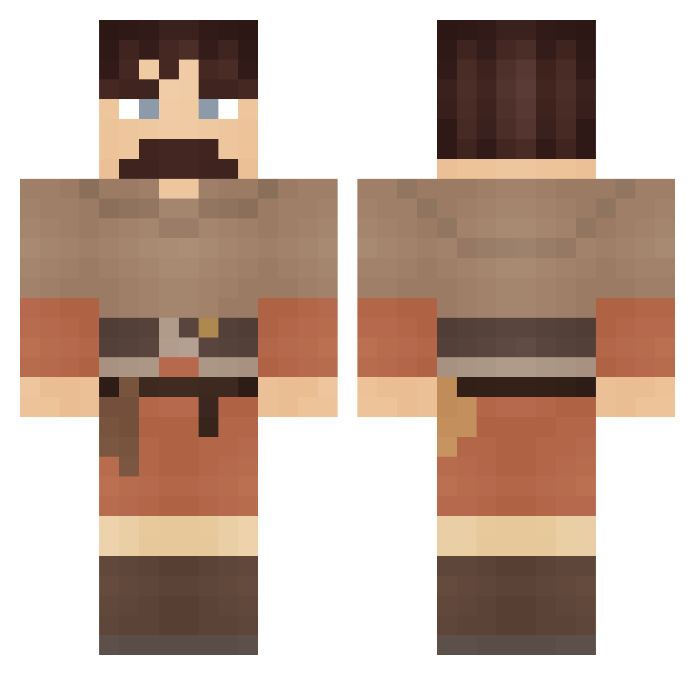 Gnight Minecraft skin, front and back view