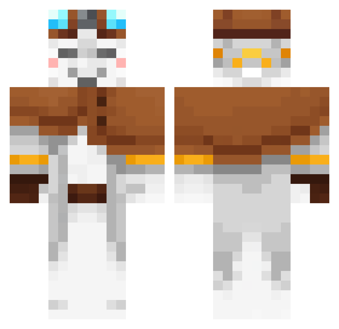justm4ver1ck Minecraft skin, front and back view