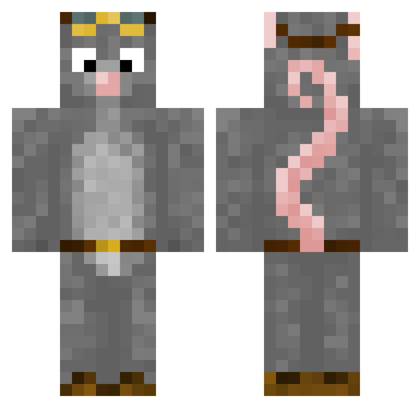 Franzyyz Minecraft skin, front and back view