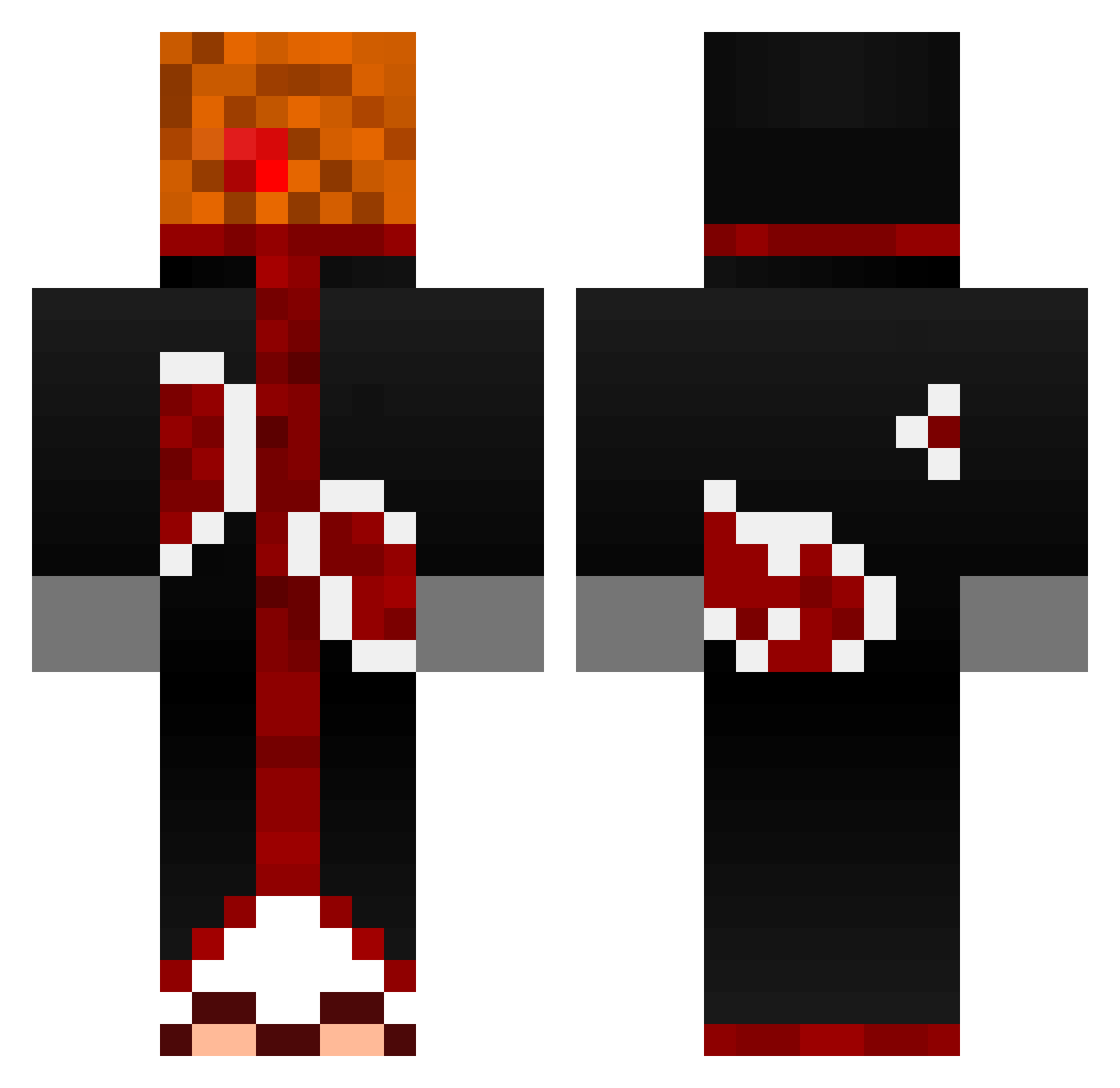 Sarlak Minecraft skin, front and back view