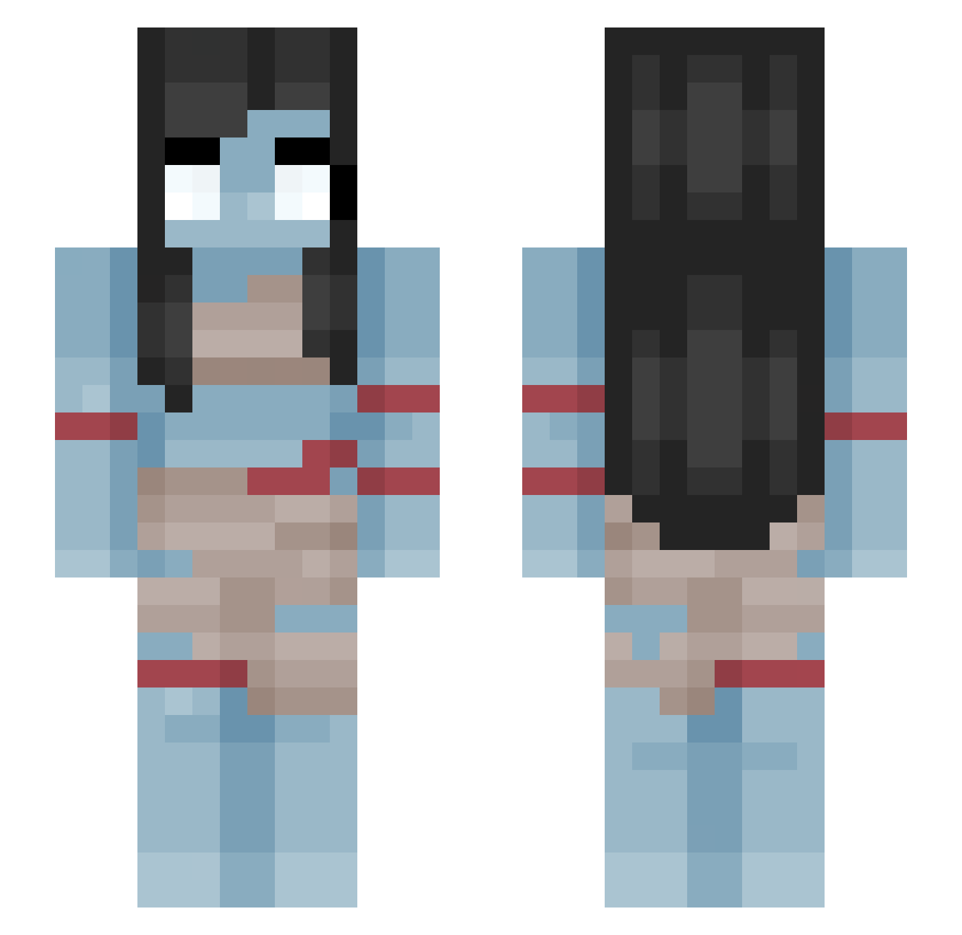 lushylu Minecraft skin, front and back view