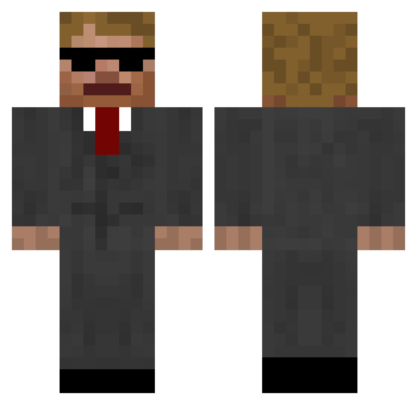 SLAMMED Minecraft skin, front and back view