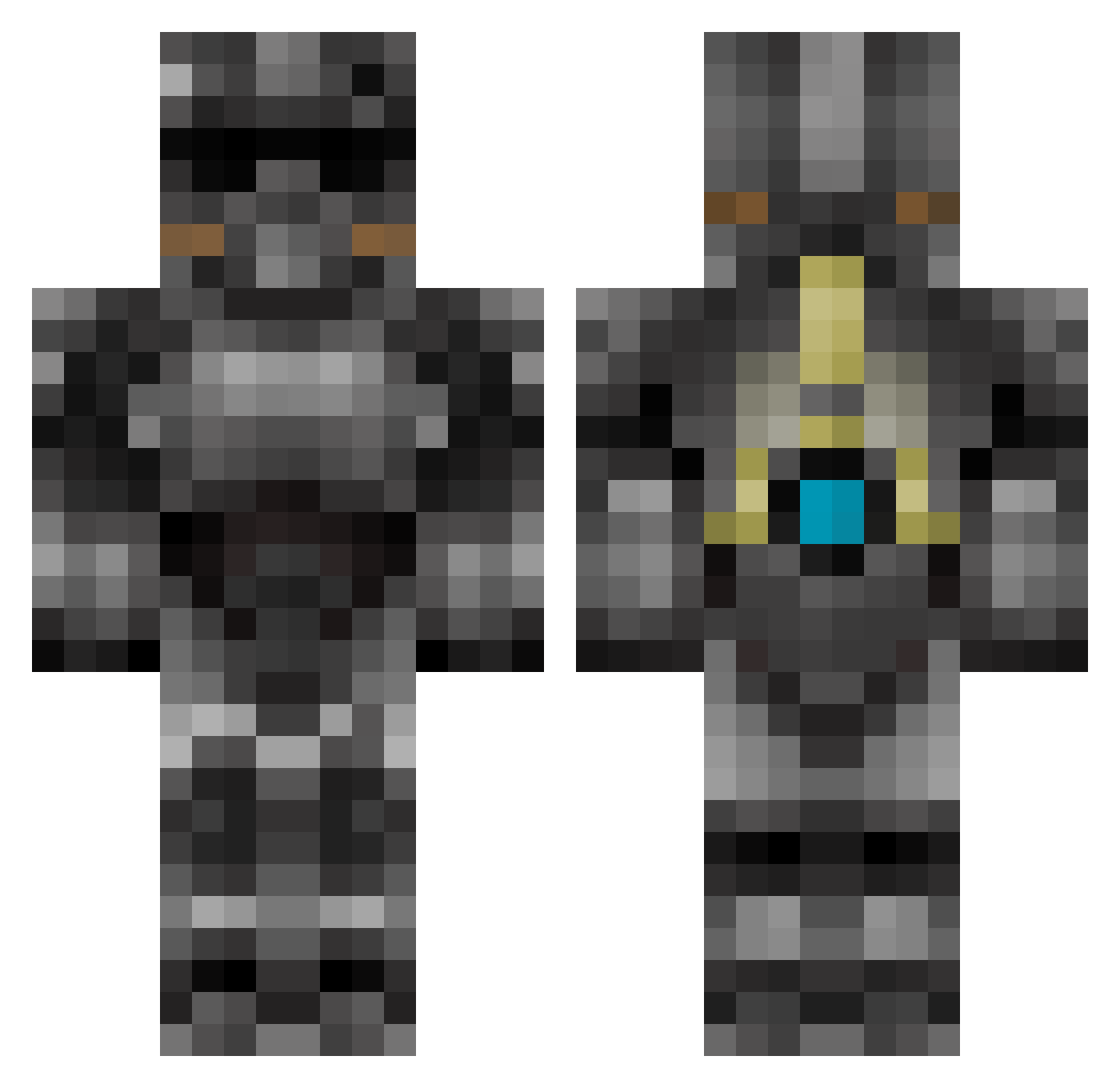 T1N1T Minecraft skin, front and back view