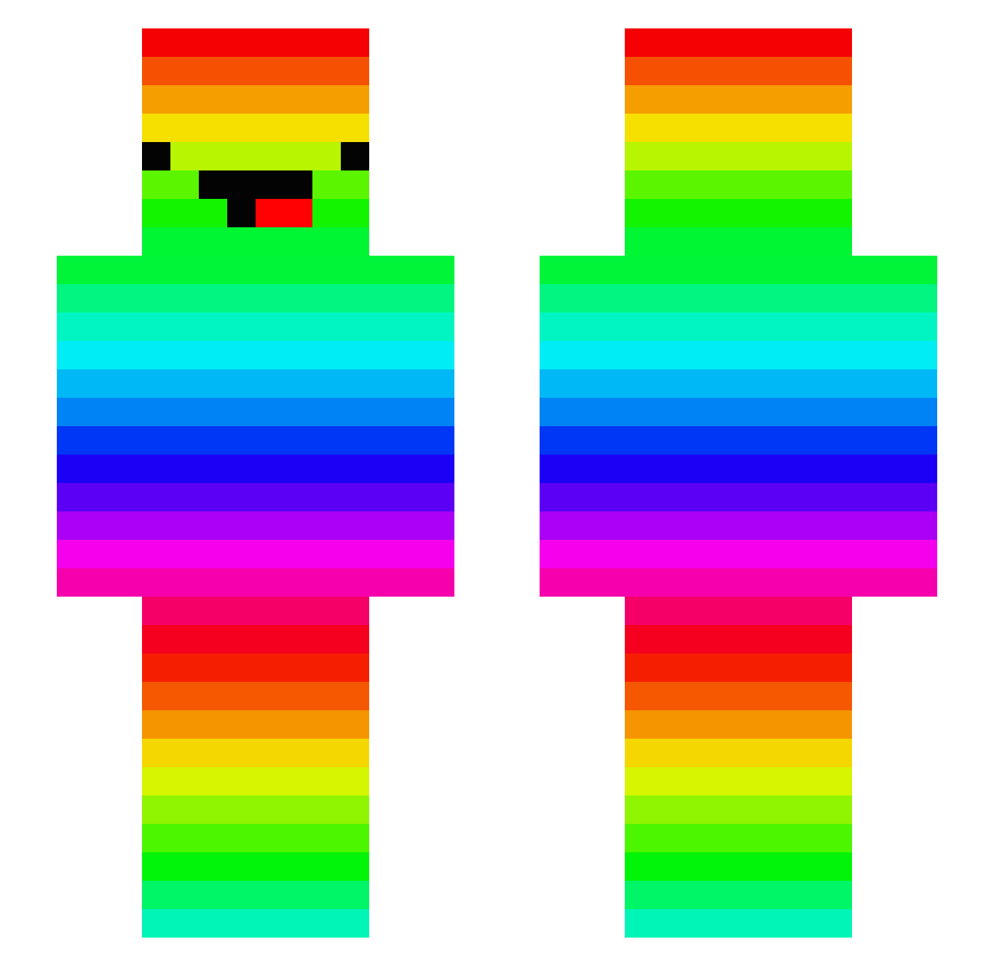 Basti187er Minecraft skin, front and back view