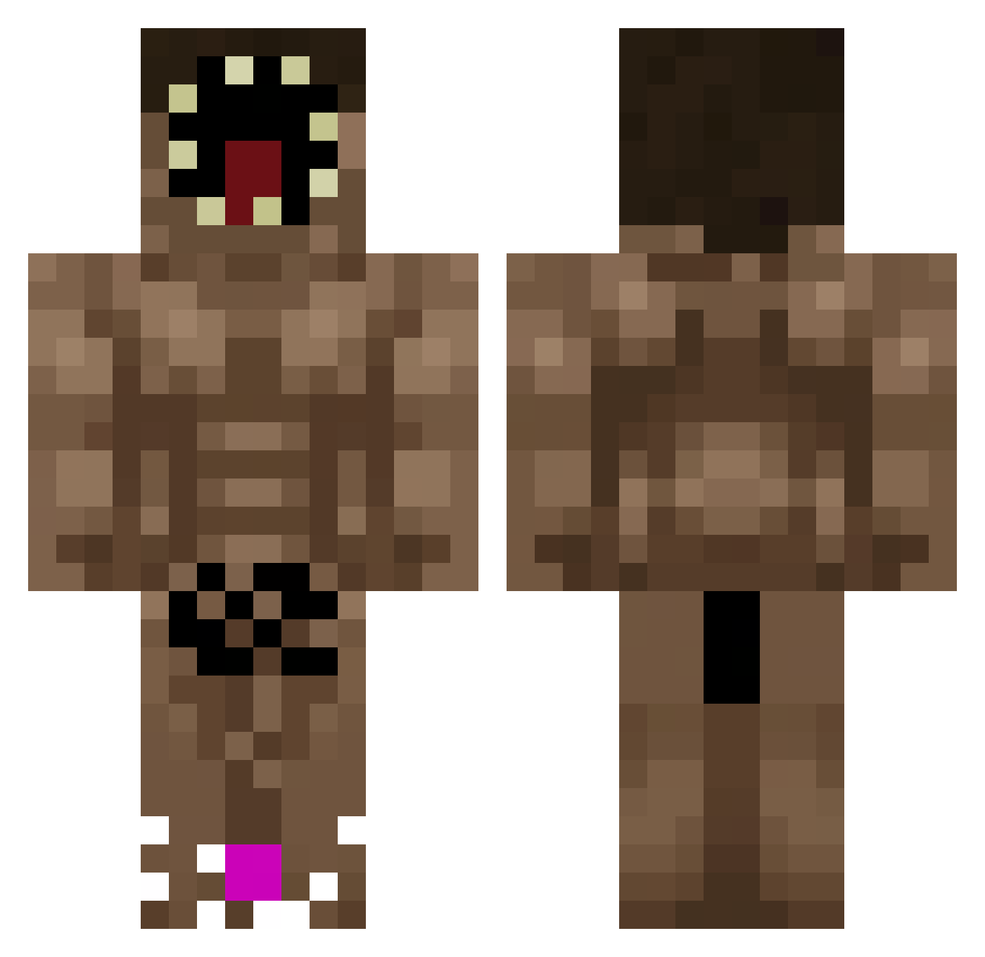Nanothread Minecraft skin, front and back view