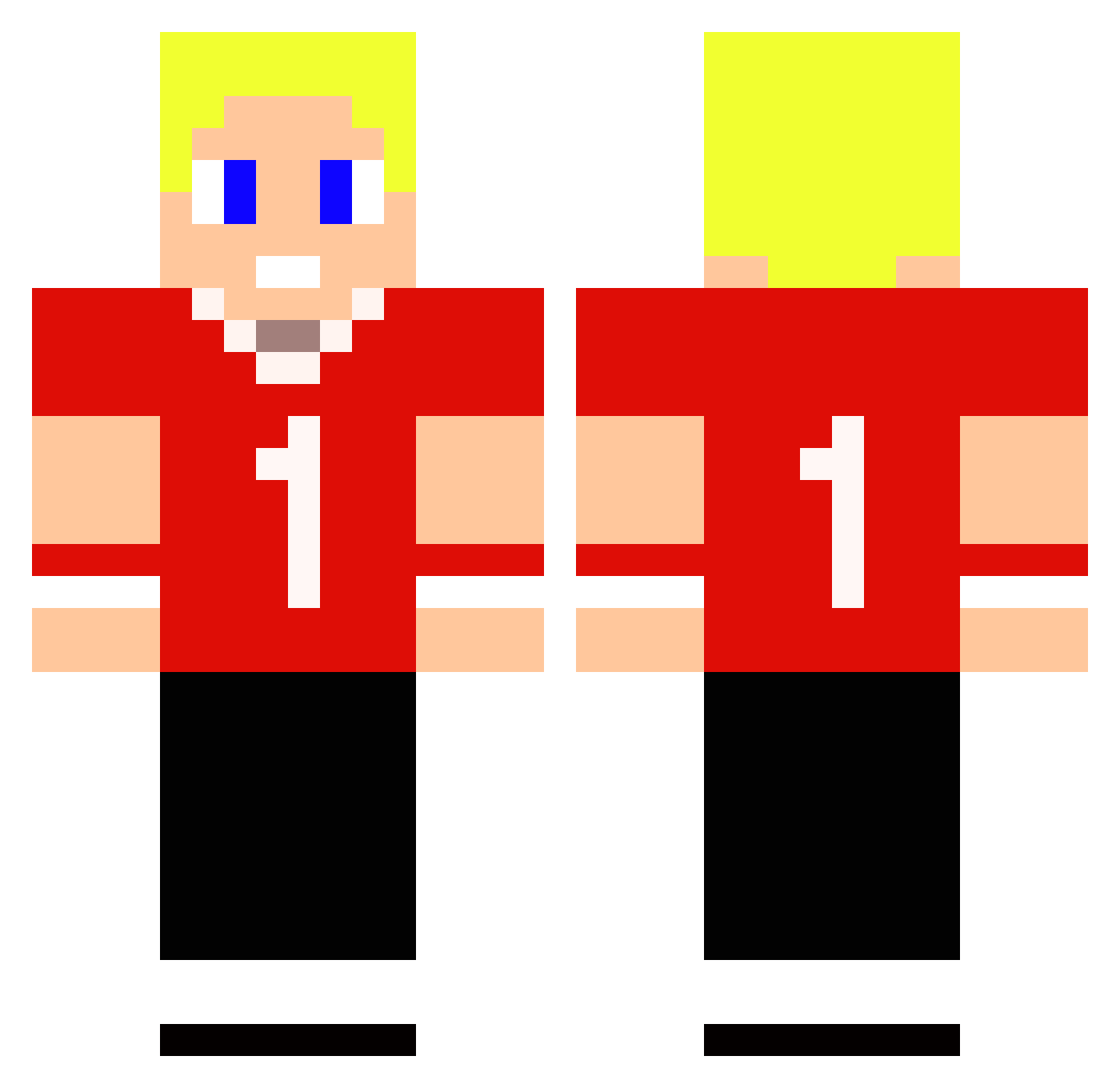 Swashbuckling Minecraft skin, front and back view