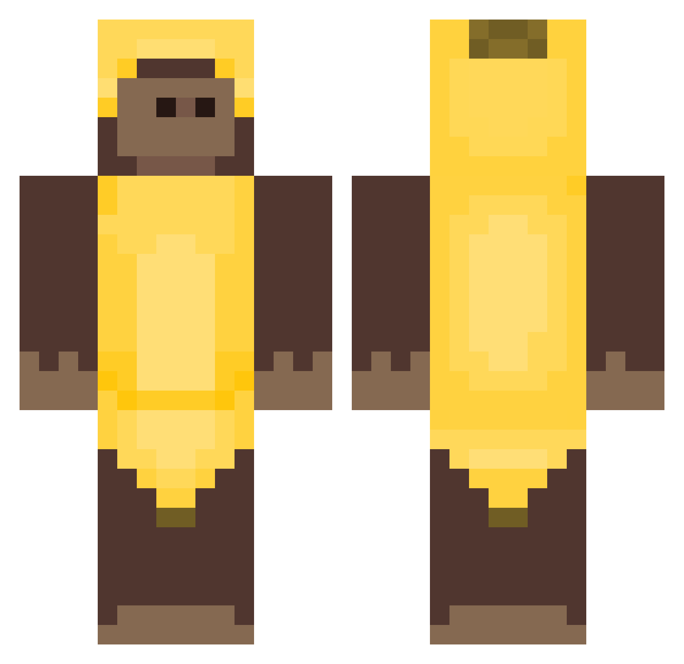 tortorture Minecraft skin, front and back view