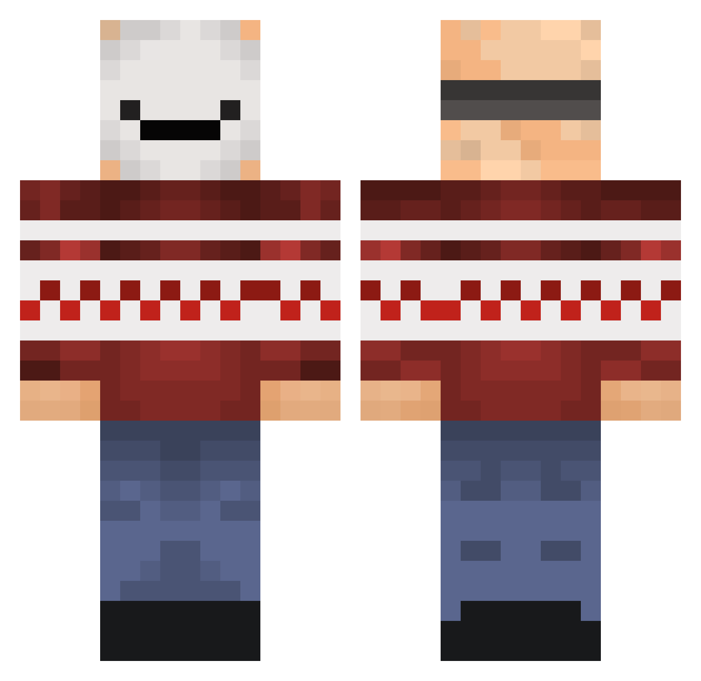 Enjoin Minecraft skin, front and back view